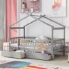 Streamdale Furniture Streamdale Twin Size Wooden House Bed With Two Drawers