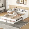 Streamdale Furniture Streamdale Twin To King Size Daybed Frame With Storage Bookcases And Two