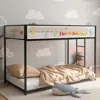 Streamdale Furniture Streamdale Twin Twin Black Bunk With Mesh Guardrail