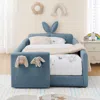 Streamdale Furniture Streamdale Twin Upholstered Bed: Rabbit Ears, Rail & Pocket, Boucle, Sky Blue