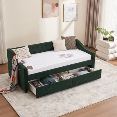 Streamdale Furniture Streamdale Twin Upholstered Daybed With Storage And Slat Support