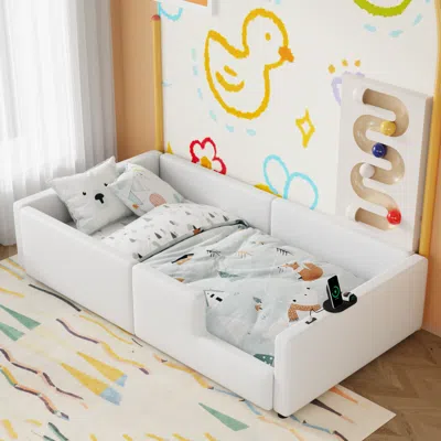 Streamdale Furniture Streamdale Twin Upholstered Platform Bed With Charging Station