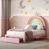 Streamdale Furniture Streamdale Twin Velvet Princess Platform Bed With Storage, Upholstered Design