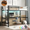 Streamdale Furniture Streamdale Twin Xl Loft Bed With Power, Led Lights, And Noise Reduction