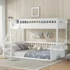 Streamdale Furniture Streamdale Twin Xl Over Queen Bunk Bed With Ladder And Guardrails, White