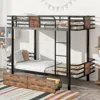 Streamdale Furniture Streamdale Twin Xl Over Twin Xl Metal Bunk Bed With Mdf Board Guardrail