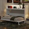 Streamdale Furniture Streamdale Twin Xl Size Murphy Bed With Desk, Led Light And Usb Charging Station