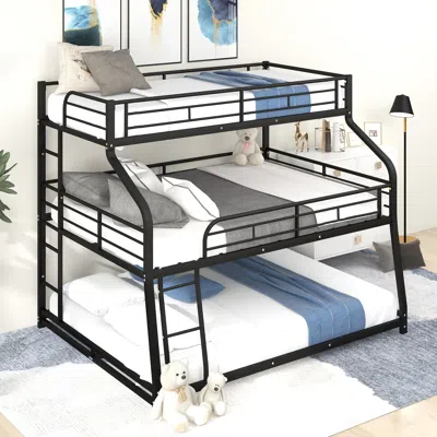 Streamdale Furniture Streamdale Twin Xl/full Xl/queen Triple Bunk Bed With Long And Short Ladder