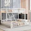 Streamdale Furniture Streamdale Twin Xl/queen Bunk Bed Frame, Ladder & Rails, White