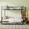 Streamdale Furniture Streamdale Twin/full Bunk Bed With Trundle, Storage Ladder, And Wardrobe