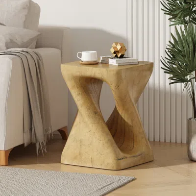 Streamdale Furniture Streamdale Twist Shape Side Table, Wood-like Texture