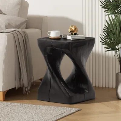 Streamdale Furniture Streamdale Twist Shape Side Table, Wood-like Texture