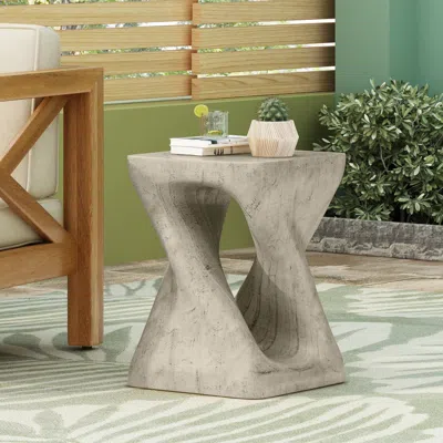 Streamdale Furniture Streamdale Twist Shape Side Table, Wood-like Texture