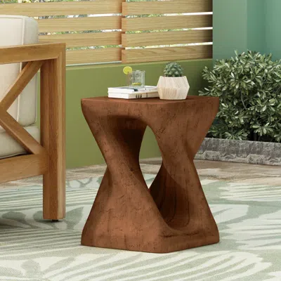 Streamdale Furniture Streamdale Twist Shape Side Table, Wood-like Texture