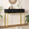 Streamdale Furniture Streamdale Two-drawer Console Table With Stripe Design