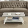 Streamdale Furniture Streamdale Two-tone Wood Shelf Coffee Table In Weathered Gray And Beige