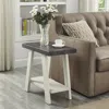 Streamdale Furniture Streamdale Two-tone Wood Shelf Side Table In Weathered Charcoal And Beige