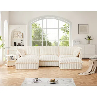 Streamdale Furniture Streamdale U-shape Sectional Sofa With French Edges And Cloud-like Comfort