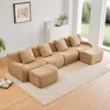 Streamdale Furniture Streamdale U-shaped Boneless Sofa, Teddy Fabric, Camel