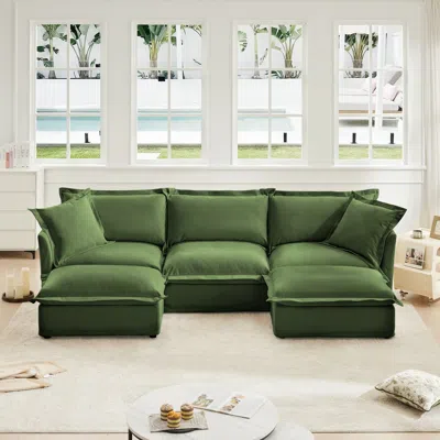 Streamdale Furniture Streamdale U-shaped Sectional With French Edges, Cloud-like Comfort Sofa
