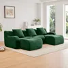 Streamdale Furniture Streamdale U-shaped Soft Teddy Fabric Boneless Sofa, No Assembly Required, Green