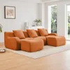 Streamdale Furniture Streamdale U-shaped Soft Teddy Fabric Boneless Sofa, No Assembly Required, Orange