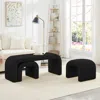 Streamdale Furniture Streamdale U-shaped Teddy Ottoman Bench Set Of 3- Black