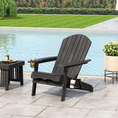 Streamdale Furniture Streamdale Ultimate Outdoor Relaxation Folding Rustic Chair With Cup Holders