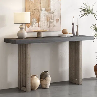 Streamdale Furniture Streamdale Unique Oak Veneer Console Table With Distinctive Shapes