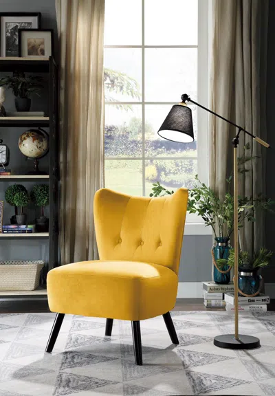 Streamdale Furniture Streamdale Unique Style Velvet Covering Accent Chair Button