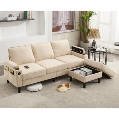 Streamdale Furniture Streamdale Upgraded Sofa With Storage And Amenities