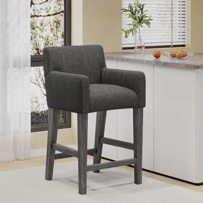 Streamdale Furniture Streamdale Upholstered 26 Inch Counter Stool - Charcoal/gray