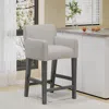 Streamdale Furniture Streamdale Upholstered 26 Inch Counter Stool - Light Gray/gray