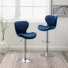Streamdale Furniture Streamdale Upholstered Adjustable Swivel Barstools In Blue