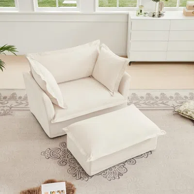 Streamdale Furniture Streamdale Upholstered Armchair With Ottoman & Pillows (set Of 2)