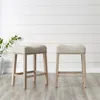 Streamdale Furniture Streamdale Upholstered Backless Saddle Seat Counter Stools 24" Height Set Of 2