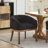 Streamdale Furniture Streamdale Upholstered Barrel Dining Chair, Linen, Black