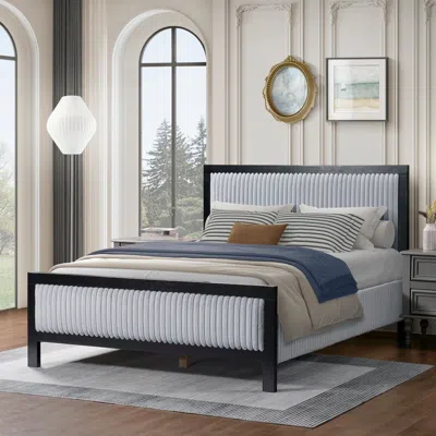 Streamdale Furniture Streamdale Upholstered Bed With Fluffy Soft Headboard, Frame