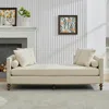 Streamdale Furniture Streamdale Upholstered Chaise Lounge Sleeper Sofa Daybed With Pillows - Beige