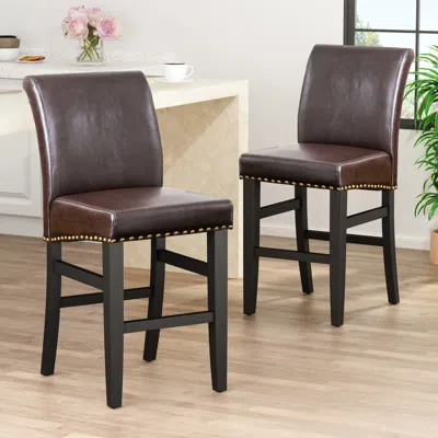 Streamdale Furniture Streamdale Upholstered Counter Stool With Solid Wood Frame (set Of 2)