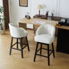 Streamdale Furniture Streamdale Upholstered Counter Stools Set (2), Black And Beige