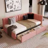 Streamdale Furniture Streamdale Upholstered Daybed With 2 Storage Drawers Twin Size Sofa Bed Frame