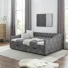 Streamdale Furniture Streamdale Upholstered Daybed With Drawers And Tufted Sofa Bed