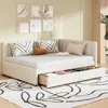 Streamdale Furniture Streamdale Upholstered Daybed With Storage Drawers & Linen Fabric