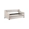 Streamdale Furniture Streamdale Upholstered Daybed With Trundle, Twin Size Frame, Beige Velvet