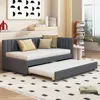 Streamdale Furniture Streamdale Upholstered Daybed With Trundle Twin Size Sofa Bed Frame No Box