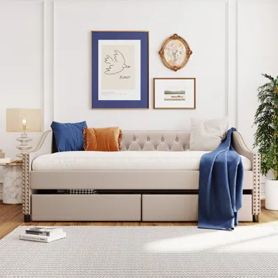 Streamdale Furniture Streamdale Upholstered Daybed With Two Drawers