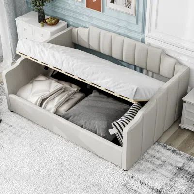 Streamdale Furniture Streamdale Upholstered Daybed With Underneath Storage In Animal Print