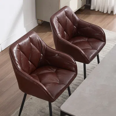 Streamdale Furniture Streamdale Upholstered Dining Chairs Set Of 2 - Brown
