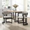 Streamdale Furniture Streamdale Upholstered Dining Chairs (set Of 2), Beige Fabric, Black Metal Frame